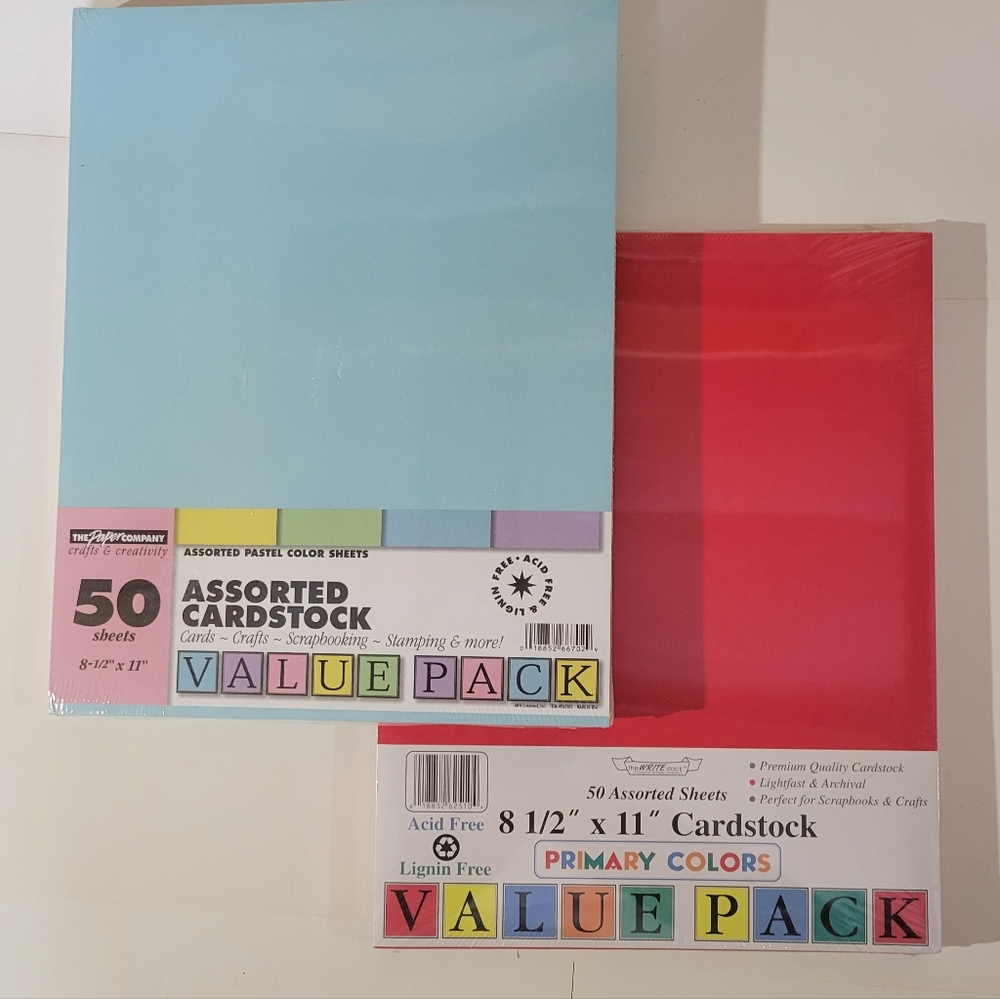 Assorted color paper 2 packs of 8 1/2 x 11